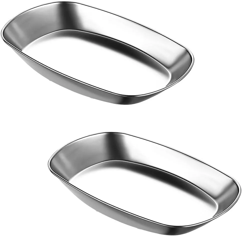 10 Inches Stainless Steel Plates, Metal 304 Dinner Dishes Feeding Serving Camping Plates,Serving Platter for Salad, Appetizer, Fruit, Dessert.