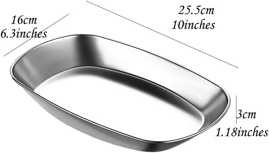 10 Inches Stainless Steel Plates, Metal 304 Dinner Dishes Feeding Serving Camping Plates,Serving Platter for Salad, Appetizer, Fruit, Dessert.
