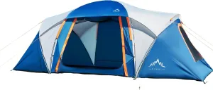 10 Person Family Tents for Camping Waterproof, Music Festival, Parties,2 Room Big Tent with 4 Large Mesh Windows, Double Layer, Easy Setup, Weather Resistant,18ft X 9ft X6.8ft