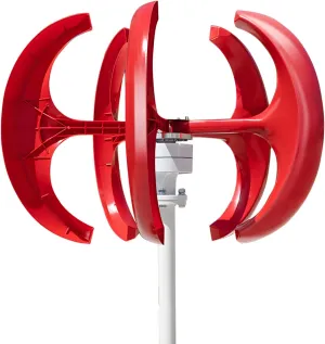 1000W 12V/24V Wind Turbines Generator, 5-Blade Lantern Wind Turbines Generator Kit, Electromagnetic Electricity Producer Equipment,Lantern Wind Turbine Generators DIY Kit Red