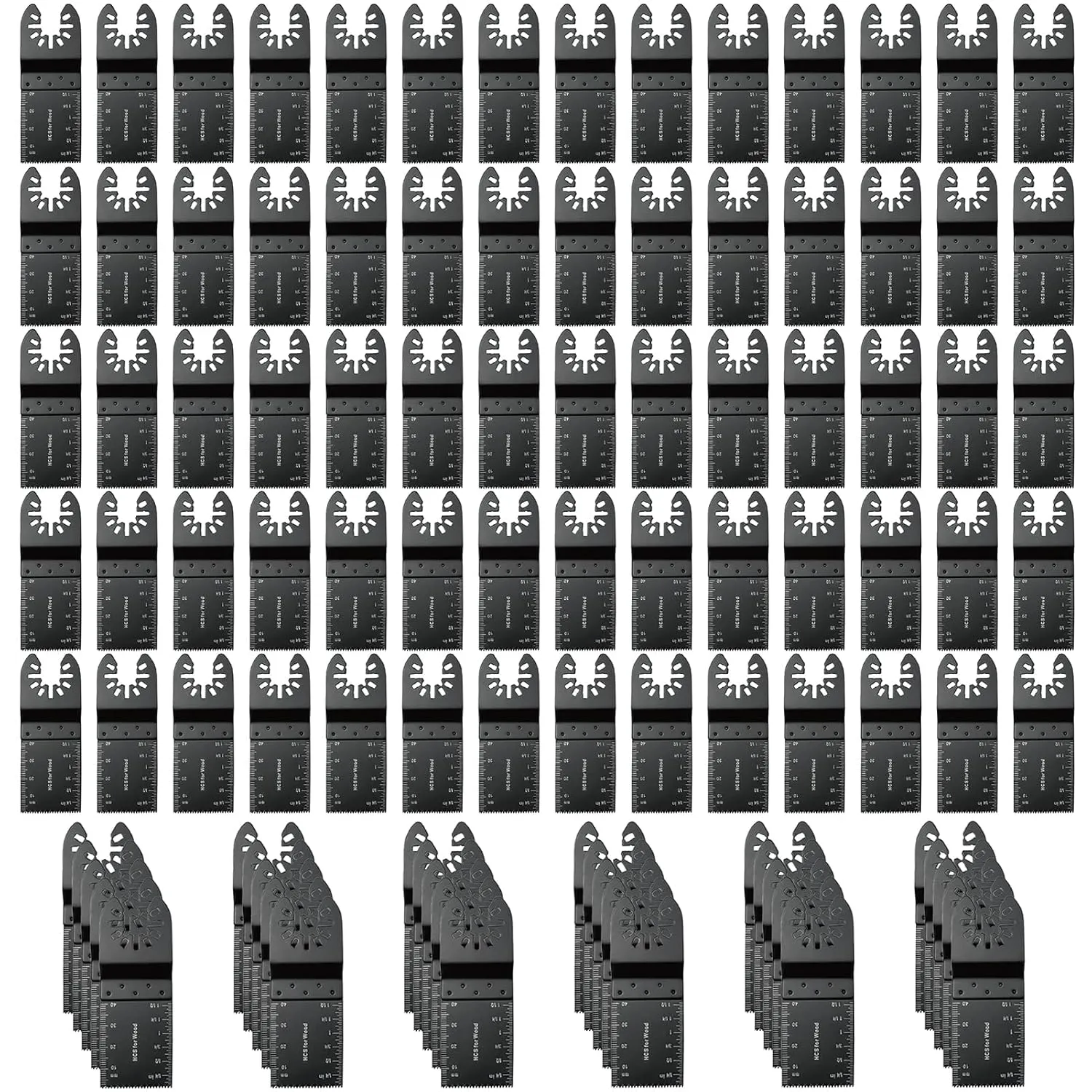 100Pcs Oscillating Tool Blades Professional Universal Oscillating Saw Blades Wood Multitool Blades Compatible with Dewalt, Milwaukee, Ryobi, Rockwell, Bosch