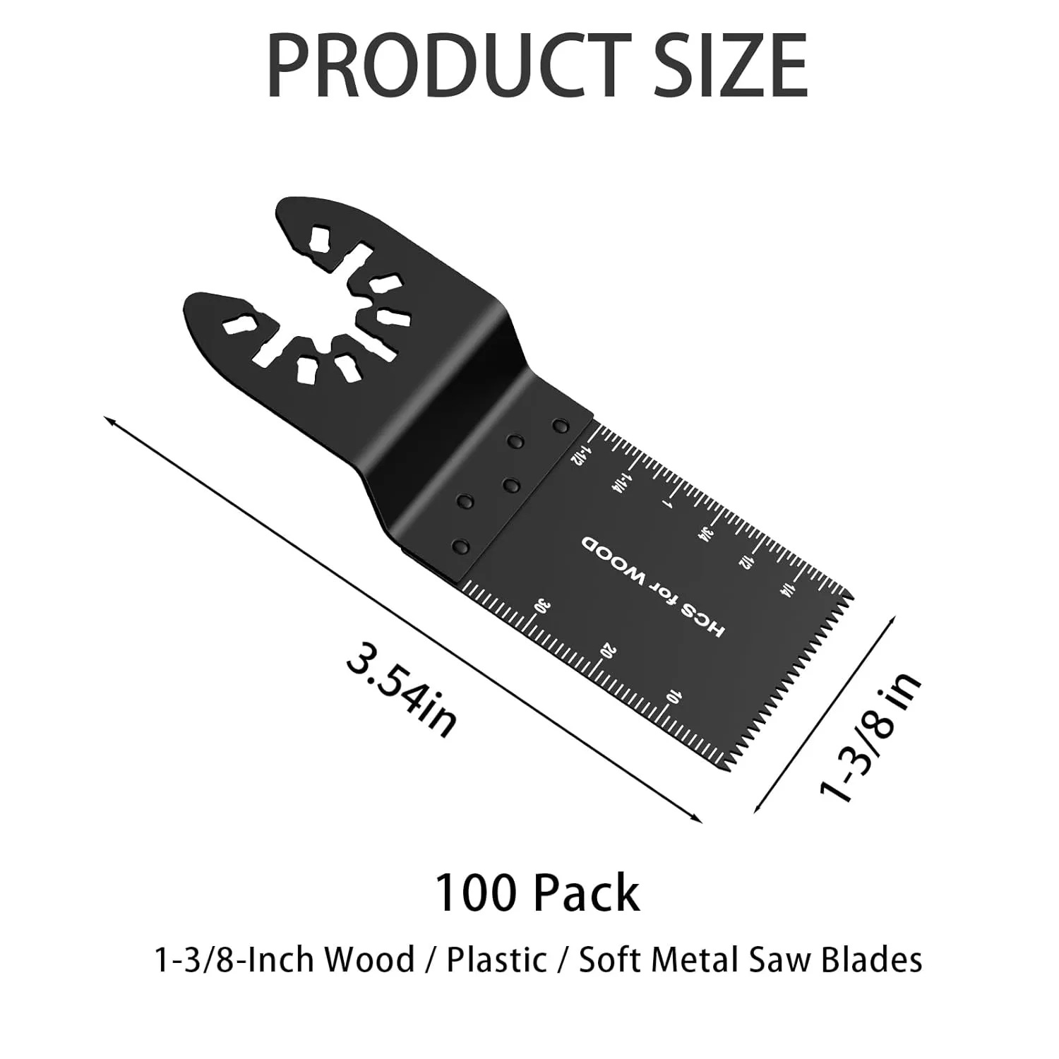 100Pcs Oscillating Tool Blades Professional Universal Oscillating Saw Blades Wood Multitool Blades Compatible with Dewalt, Milwaukee, Ryobi, Rockwell, Bosch