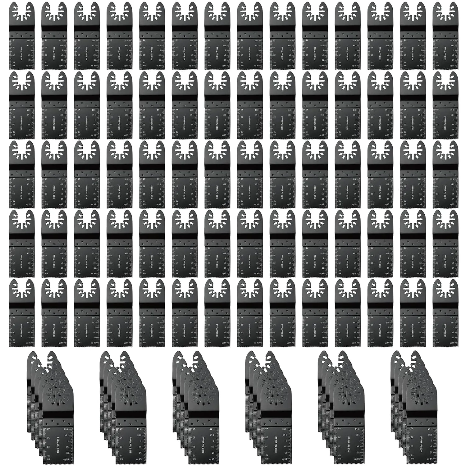 100Pcs Oscillating Tool Blades Professional Universal Oscillating Saw Blades Wood Multitool Blades Compatible with Dewalt, Milwaukee, Ryobi, Rockwell, Bosch