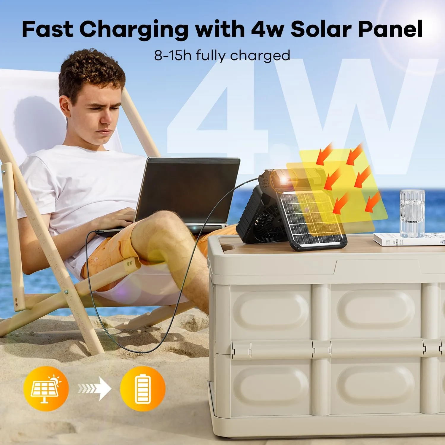 10400mAh Solar Powered Camping Fan,Portable Rechargeable Battery Powered Travel Fan with LED Lantern,Beach Essentials for Hurricane Emergencies, Hiking,Worksite Cooling (Black)
