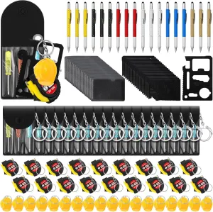 108 Pcs Mini Tape Measure Screwdriver Multitool Pen Credit Card Helmet Keychains Bulk Father Gift for Men Party Favor (Multi)
