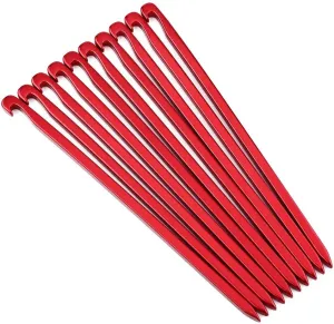 10Pcs 16cm Tent Stakes, Heavy Duty Aluminum Tent Pegs Awning Stakes Canopy Nails with Hook Outdoor Canopy Rock Pegs Nails for Camping, Grass, Ice Ground (#1)