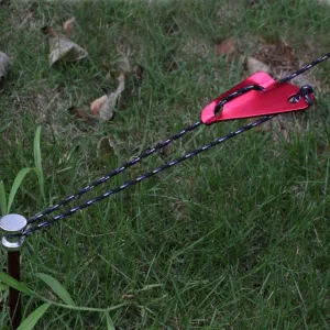10pcs 6mm Aluminum Alloy Triangle Tent Guy Line Runners, Red, Self-Locking, for Camping Hiking Picnic