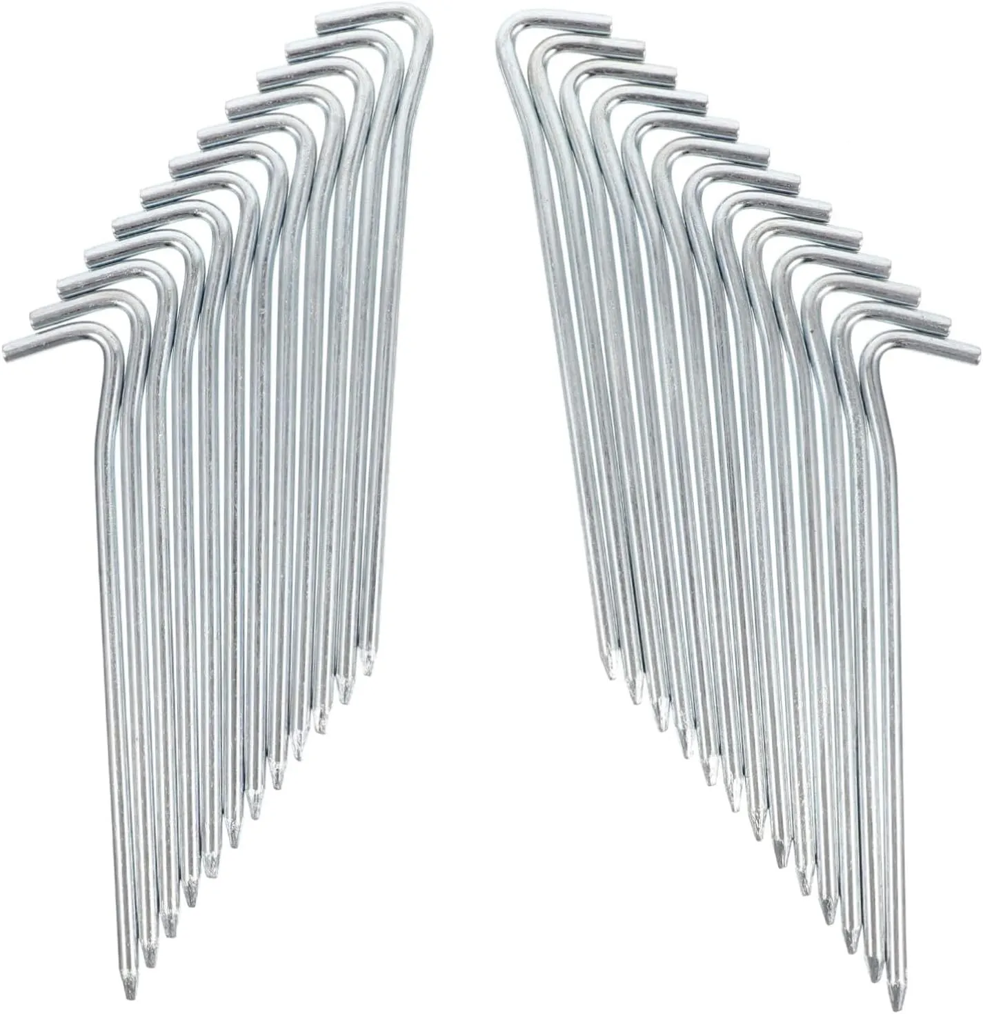 10pcs Galvanized Iron Tent Stakes Heavy Duty Metal Pegs for Camping Outdoor Use and Tarp Anchoring for Grass Ice Ground and Canopy Setup