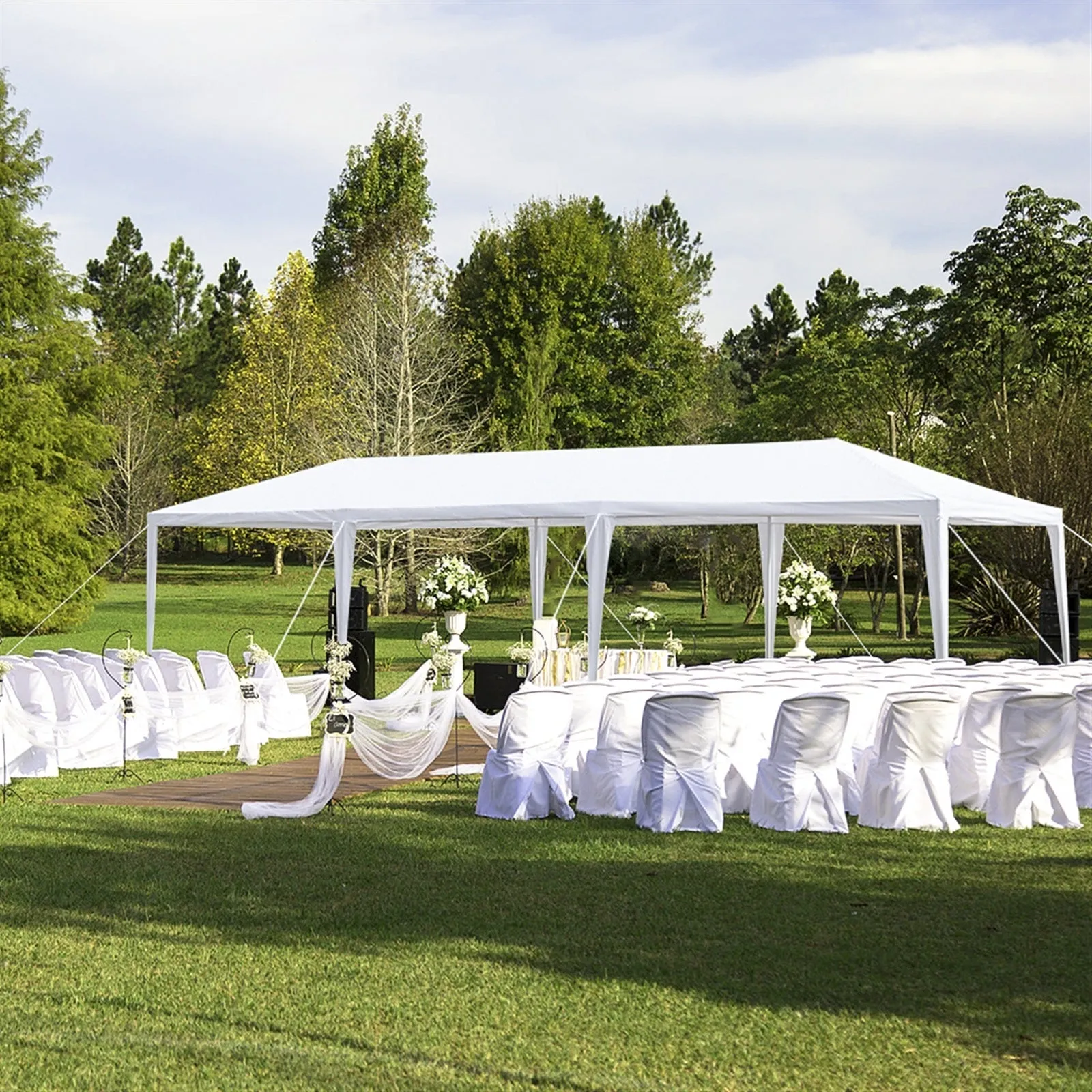 10" x 30" Outdoor Party Wedding Tent Canopy Camping Gazebo Storage BBQ Shelter Pavilion, 8 Removable Sidewalls (3X9M) YJ