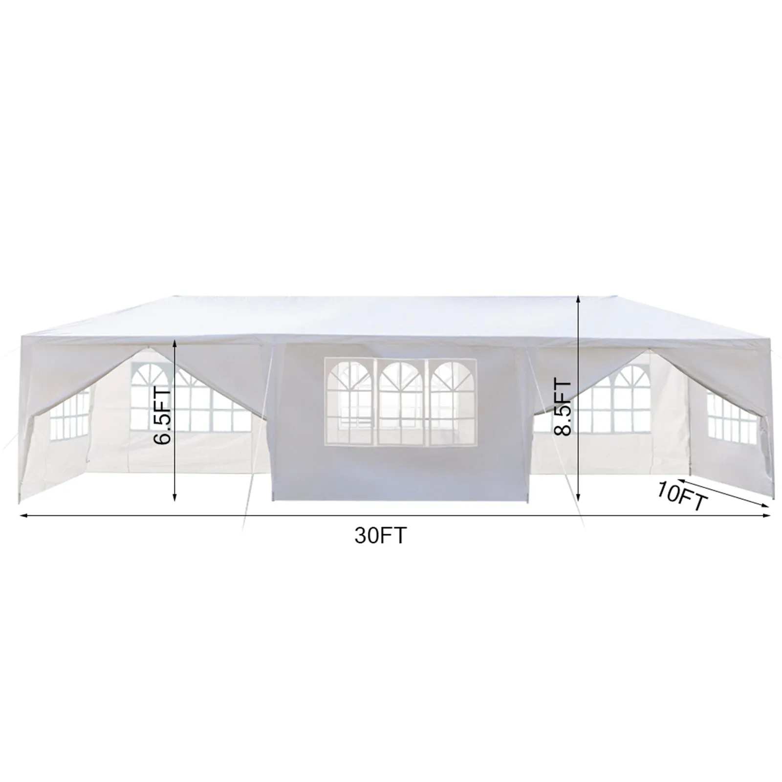 10" x 30" Outdoor Party Wedding Tent Canopy Camping Gazebo Storage BBQ Shelter Pavilion, 8 Removable Sidewalls (3X9M) YJ