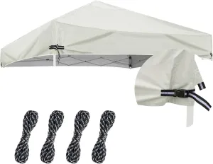 10x10 Adjustable Pop Up Canopy Replacement Top - Heavy Duty Canopy Tent Cover, with Waterproof Silver Coated, for Outdoor Garden Picnic Camping Sun Protective Shade, White (Top Only)
