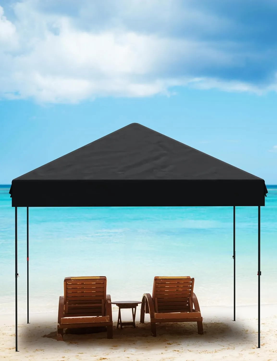 10x10 Pop Up Canopy Tent Outdoor Canopy with 4 Removable Sidewalls Heavy Duty Commercial Instant Tent Shelter (Black, 10x10FT/4 Side Walls)