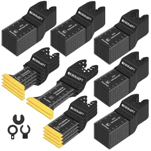 110 PCS Oscillating Tool Blade, Universal Titanium Oscillating Saw Blades for Metal Nails, Wood and Plastic, Multi Tool Blades Kits Fit Dewalt Milwaukee Ryobi Rockwell Fein