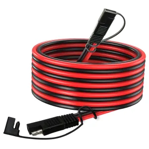 12 Feet SAE to SAE Extension Cable 12AWG,12 Gauge SAE Adapter Cable,SAE Ports Wire for Solar Panel Battery Automotive RV Camp Trailer Tractor