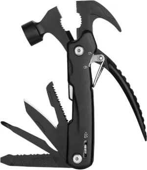 12-in-1 Stainless Steel Multi-functional Claw Hammer, Multitool Camping Gear Emergency Survival Gear for Outdoor Camping Hiking