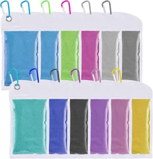 [12 Pack] Cooling Towels (40”x 12”) Wet Towel, Cooling Towels for Neck, Ice Towel for Sport, Yoga, Trip, Beach, Camping, Cruise, Gym and More, Instant Cooling Towel
