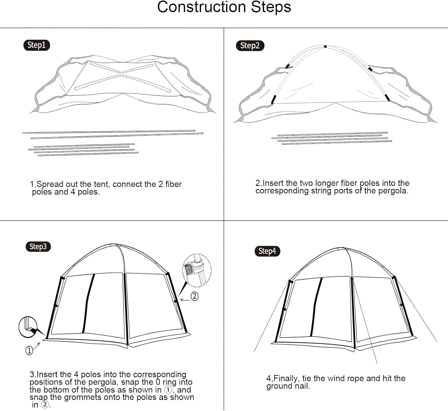 12x12 Ft Screen House Tent - Instant Pop Up Mesh Canopy Shelter with Waterproof & Sunshade Roof, Easy Setup for Camping, Backyard, Beach, Picnic