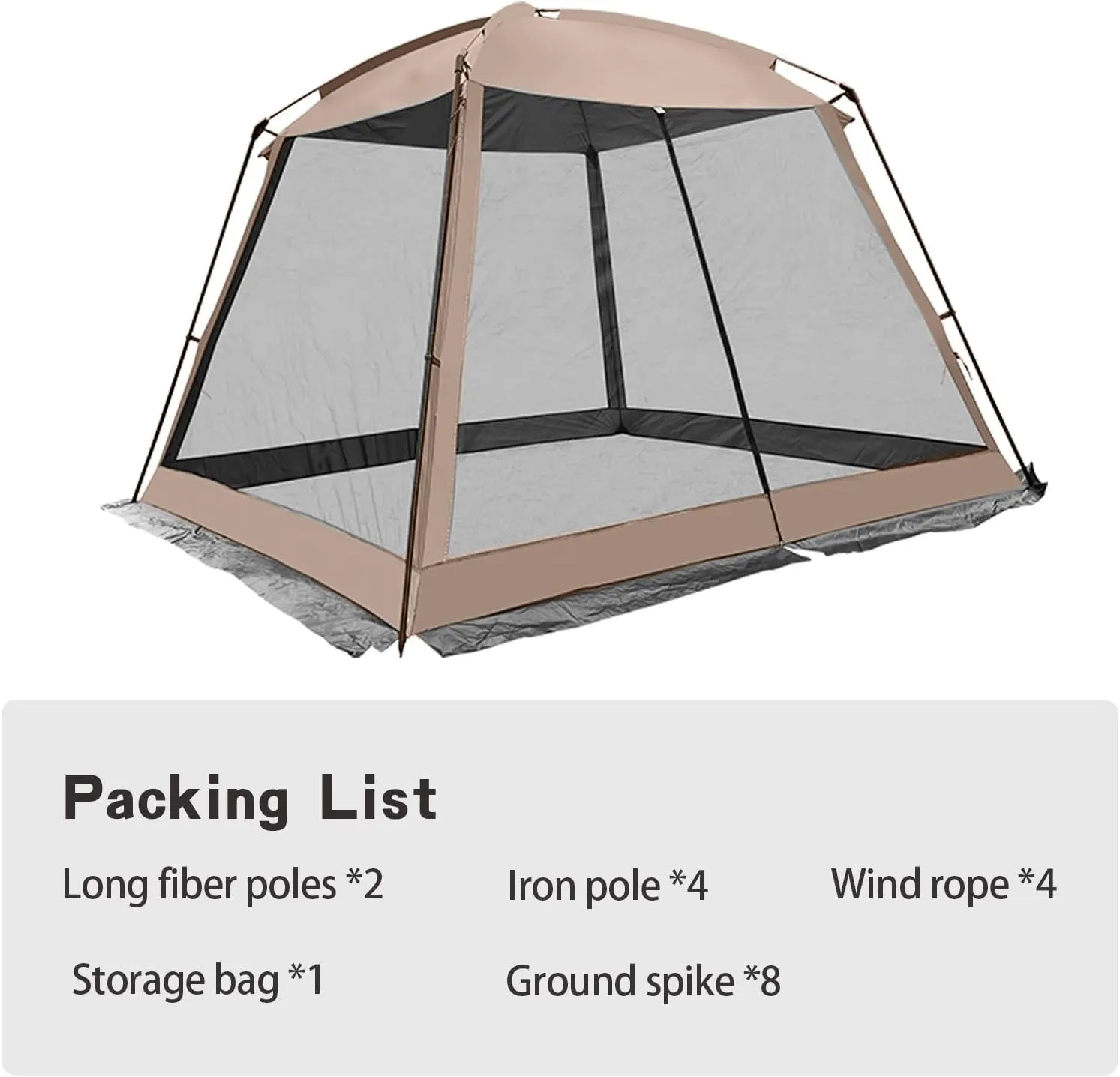 12x12 Ft Screen House Tent - Instant Pop Up Mesh Canopy Shelter with Waterproof & Sunshade Roof, Easy Setup for Camping, Backyard, Beach, Picnic