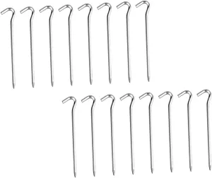 16Pcs Tent Pegs Heavy Duty Stakes for Camping Hiking and Canopy Setup Durable Sharp Tip Design for Easy Ground Insertion Weather Resistant and Sturdy Fixing