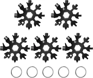 18-in-1 Snowflake Multi-Tool, BerniceKelly Stainless Steel Multitool Card Combination Compact Portable Outdoor Products Snowflake Tool Card
