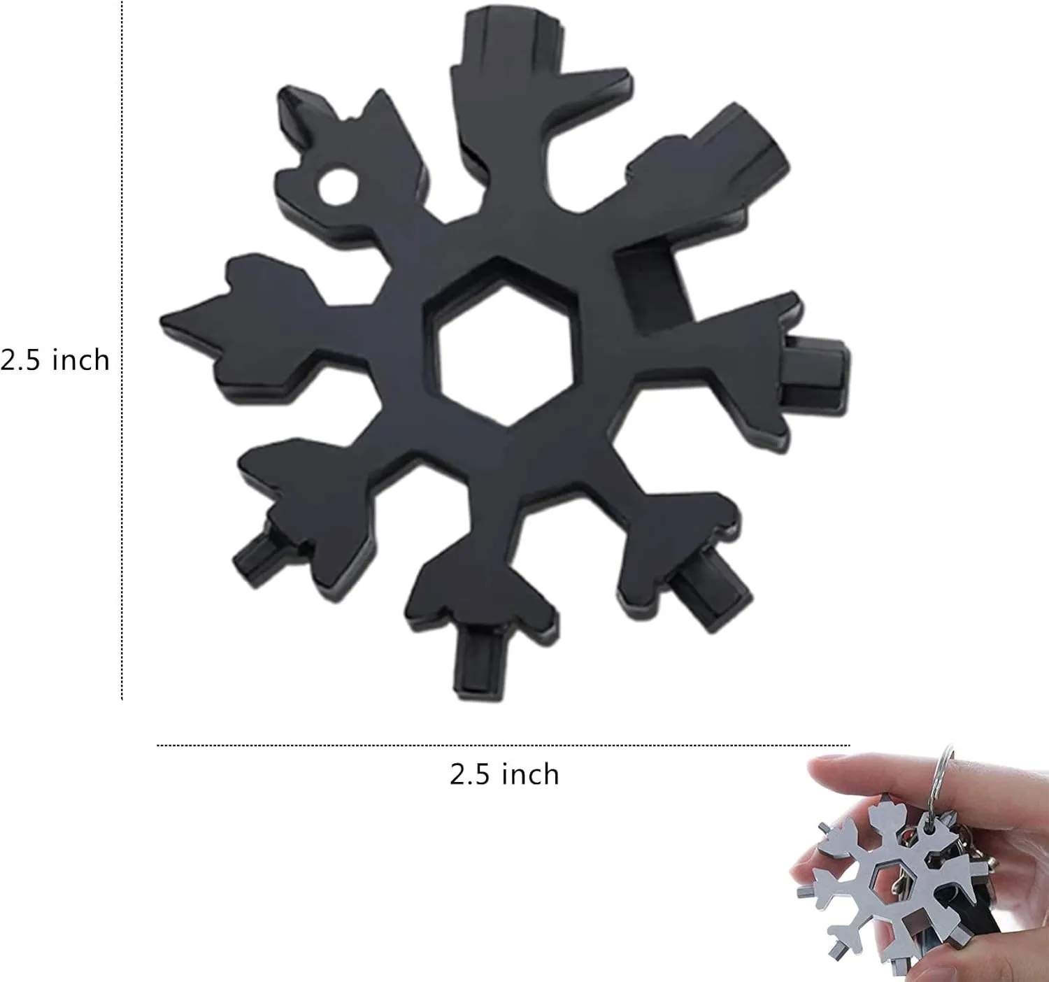 18-in-1 Snowflake Multi-Tool, BerniceKelly Stainless Steel Multitool Card Combination Compact Portable Outdoor Products Snowflake Tool Card