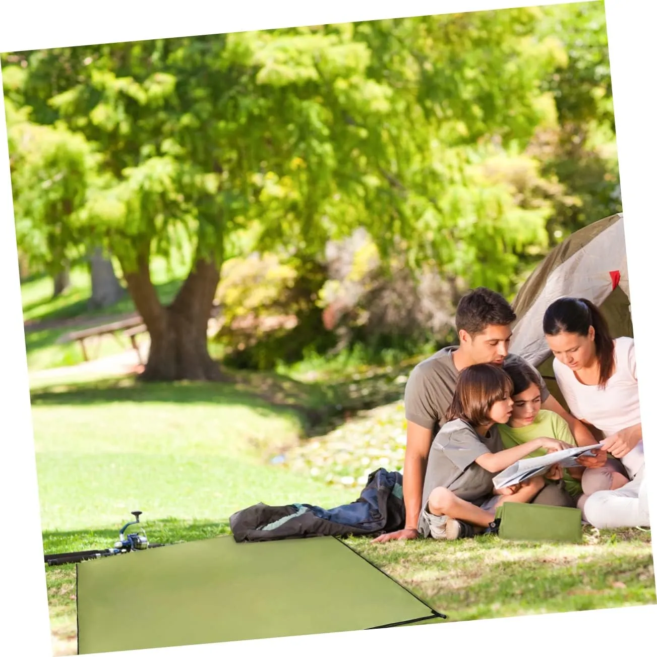 1pc Portable Outdoor Blanket Ground Mat Oxford Cloth for Beach Camping Hiking and Picnics Lightweight Uv Army Green