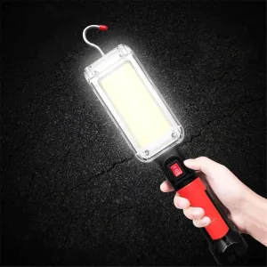 2-Pack 5200mAH Portable Lantern LED Work Light Hook Magnet Camping Lamp COB USB Rechargeable 18650 Flashlight Torch Waterproof for Car