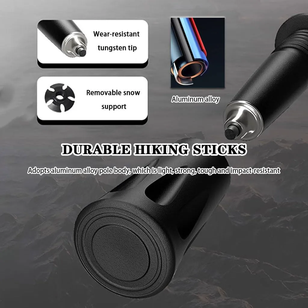 2 Pack Adjustable Trekking Poles, Lightweight Outdoor Adventures Gear, Nordic Walking Sticks, for Men, Women, and Seniors