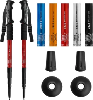 2 Pack Hiking Poles for Junior, Nordic Walking Trekking Pole Hiking Sticks Lightweight Collapsible & Shock-Absorbent Aluminum with Quick Adjustable Locks for Youth & Women