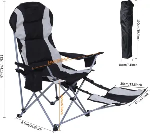 2 Pack Padded Camping Chair   Heated Camping Chair w Foot Rest