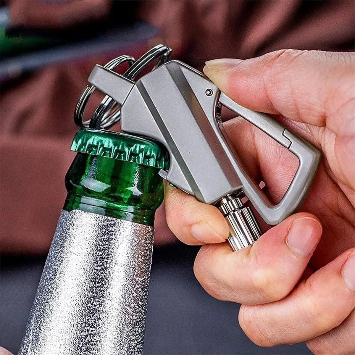 2 Pack Permanent Match Lighter with Multitool Keychain Bottle Opener,Reusable Waterproof for Outdoor Survival,Gift for Men(2pack Silver)