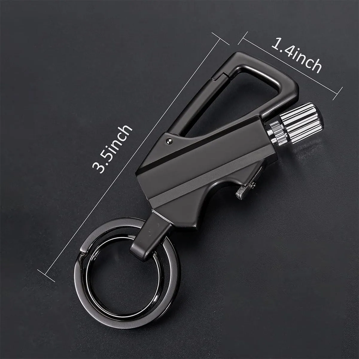 2 Pack Permanent Match Lighter with Multitool Keychain Bottle Opener,Reusable Waterproof for Outdoor Survival,Gift for Men(2pack Silver)