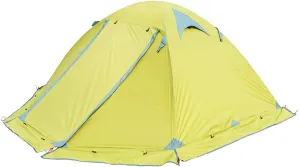 2 Person Camping Tent Lightweight Waterproof Windproof 2 Doors Easy Setup Double Layer Outdoor Tent for Family Hunting Hiking Mountaineering Travel (Blue) (Green)