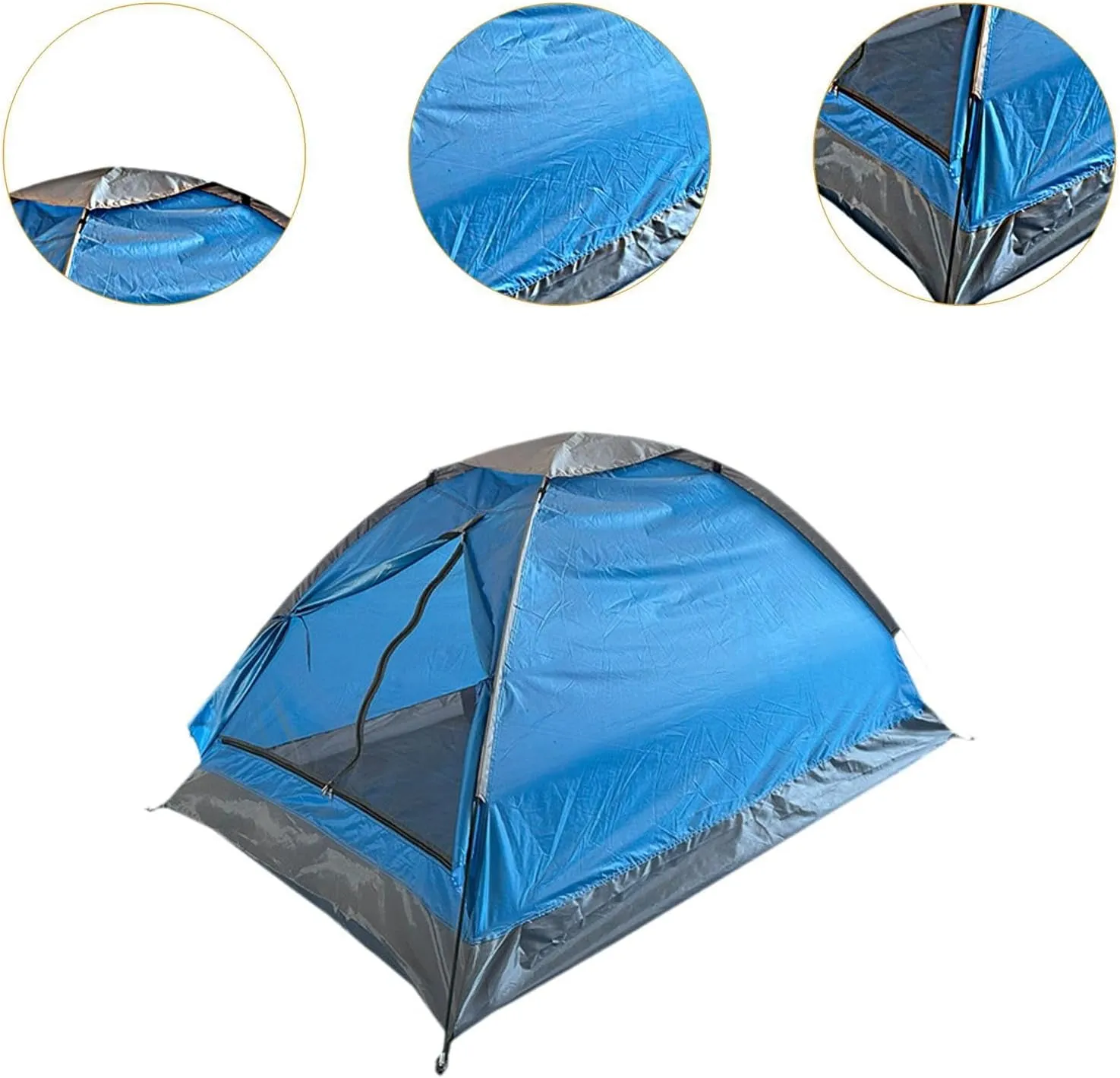 2 Person Camping Tent Single Layer Sun Shelter Multifunction with Ground Stakes Foldable Easy Quick Setup for Hiking Picnic