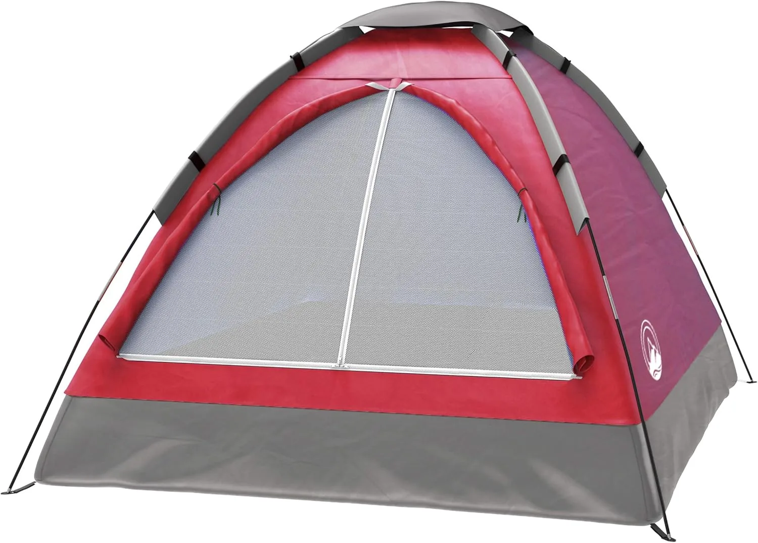 2 Person Camping Tent with Rain Fly and Carrying Bag - Lightweight Outdoor Tent for Backpacking, Hiking, or Beach Use by Wakeman Outdoors (Red)