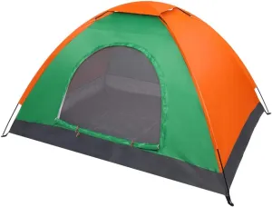 2-Person Waterproof Camping Dome Tent for Outdoor Hiking Survival Orange & Green