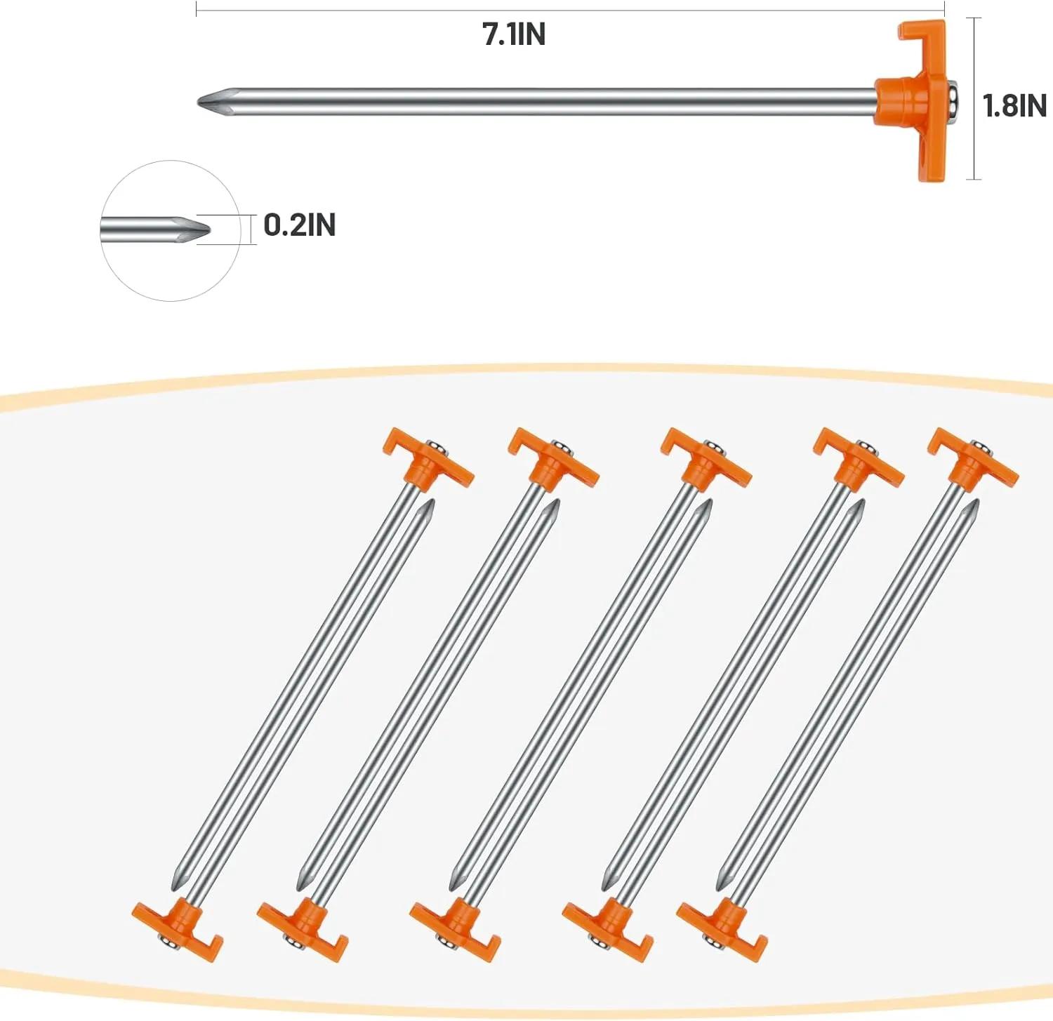20 Pcs Tent Stakes with Camping Hammers,Avoforest 7.1 Inch Non-Rust Metal Tent Pegs   Portable Tent Stakes Hammers Ground Stakes and Tent Accessories Camping with Storage Bag,Garden,Hiking