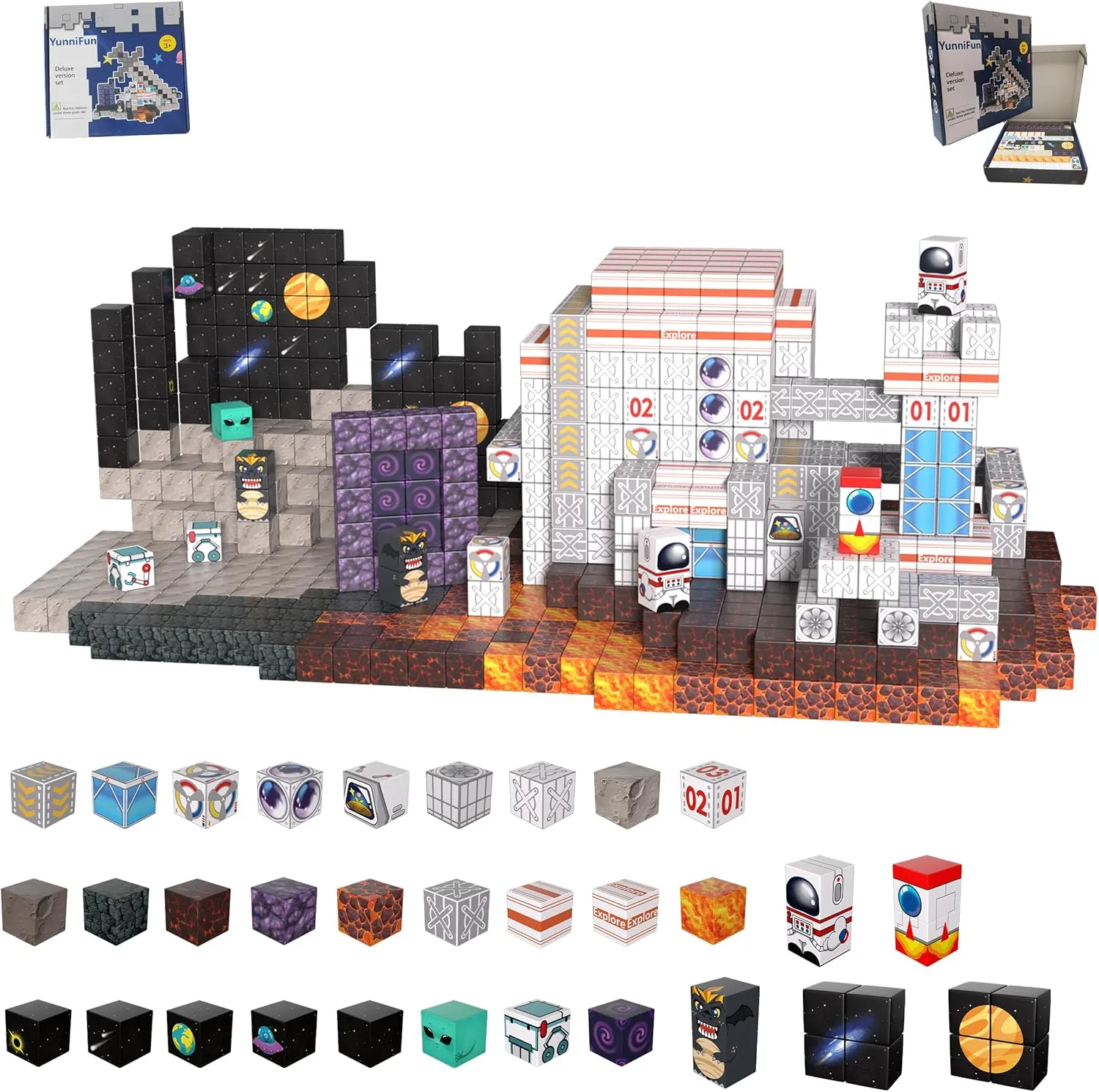 200PCS Magnetic Buliding Blocks are Space Toys for Kids 3-14 Set,and Help Cultivate Children's magneverse Spatial and Creative Thinking STEM Kids Magnetic Blocks Toys.