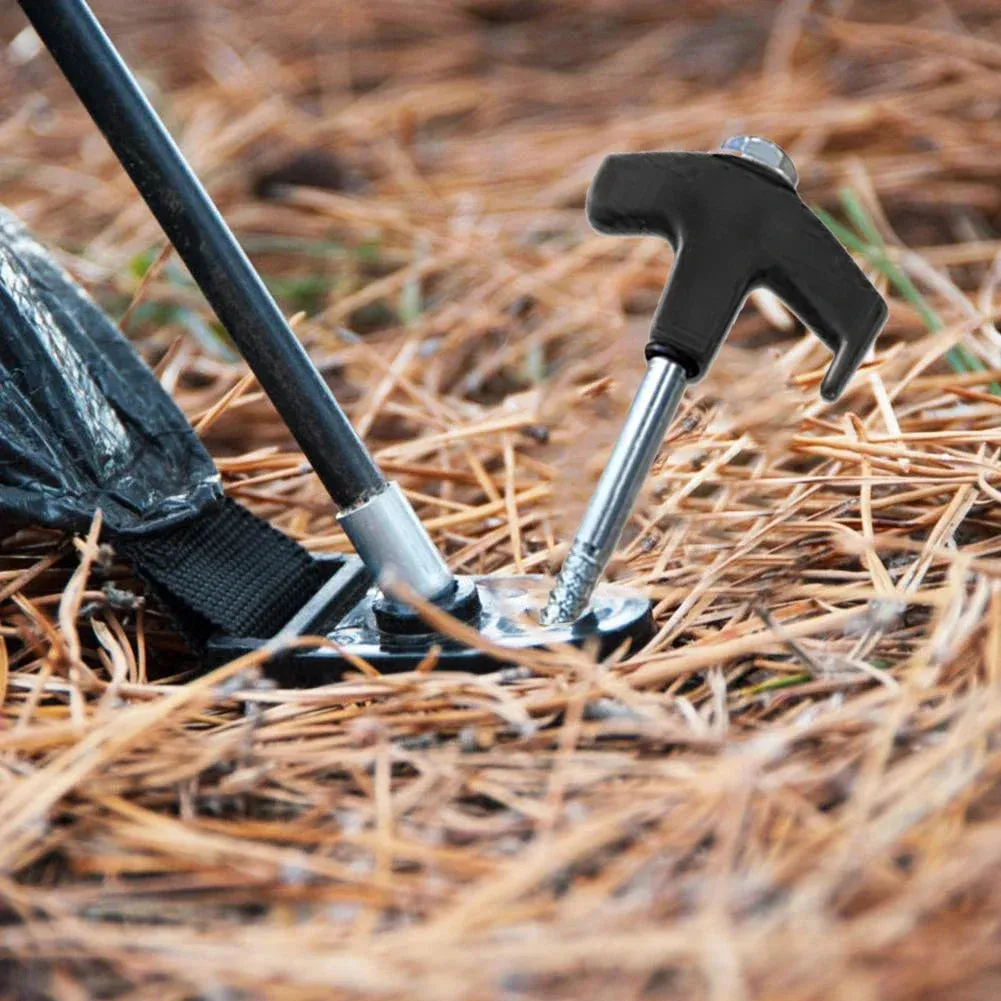 20/14.5Cm Screw-In Tent Stakes Ground Anchors M8 Carbon Steel Hexagonal Plastic Head Spiral Screws Camping Peg Ground Nails Tool