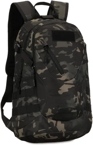 20L Tactical Backpack MOLLE Bag Military Satchel Daypack Waterproof Trekking Backpack, Dark Camo