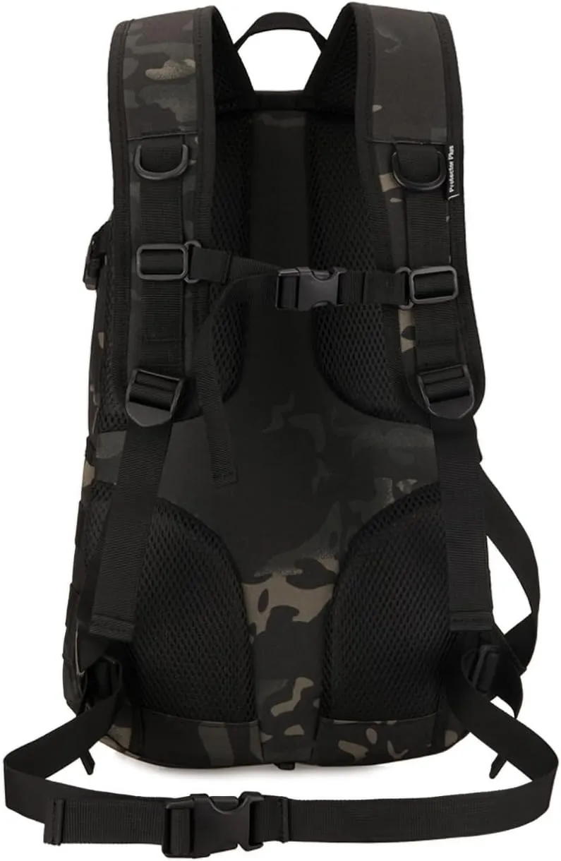 20L Tactical Backpack MOLLE Bag Military Satchel Daypack Waterproof Trekking Backpack, Dark Camo