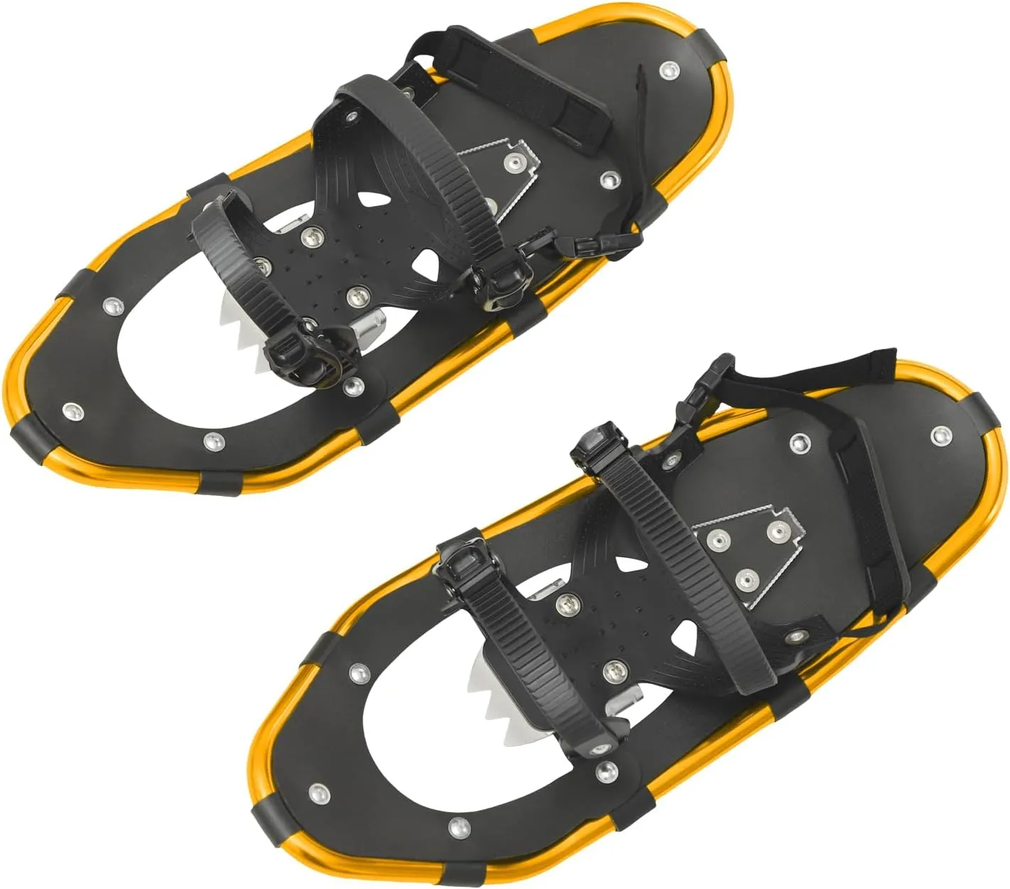 21 Inch Snowshoes, Lightweight Snowshoes with Adjustable Trekking Poles and Carrying Bag, Floor Standing Skiing Snowshoes for Men Women, 66-154lbs Load Capacity