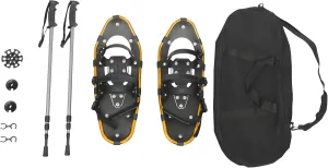 21 Inch Snowshoes, Lightweight Snowshoes with Adjustable Trekking Poles and Carrying Bag, Floor Standing Skiing Snowshoes for Men Women, 66-154lbs Load Capacity