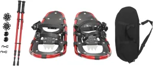 21/25Inch Snowshoes with Poles for Snowshoeing, All-Terrain Snow Shoes Kit with Adjustable Trekking Poles and Carrying Bag for Women Men