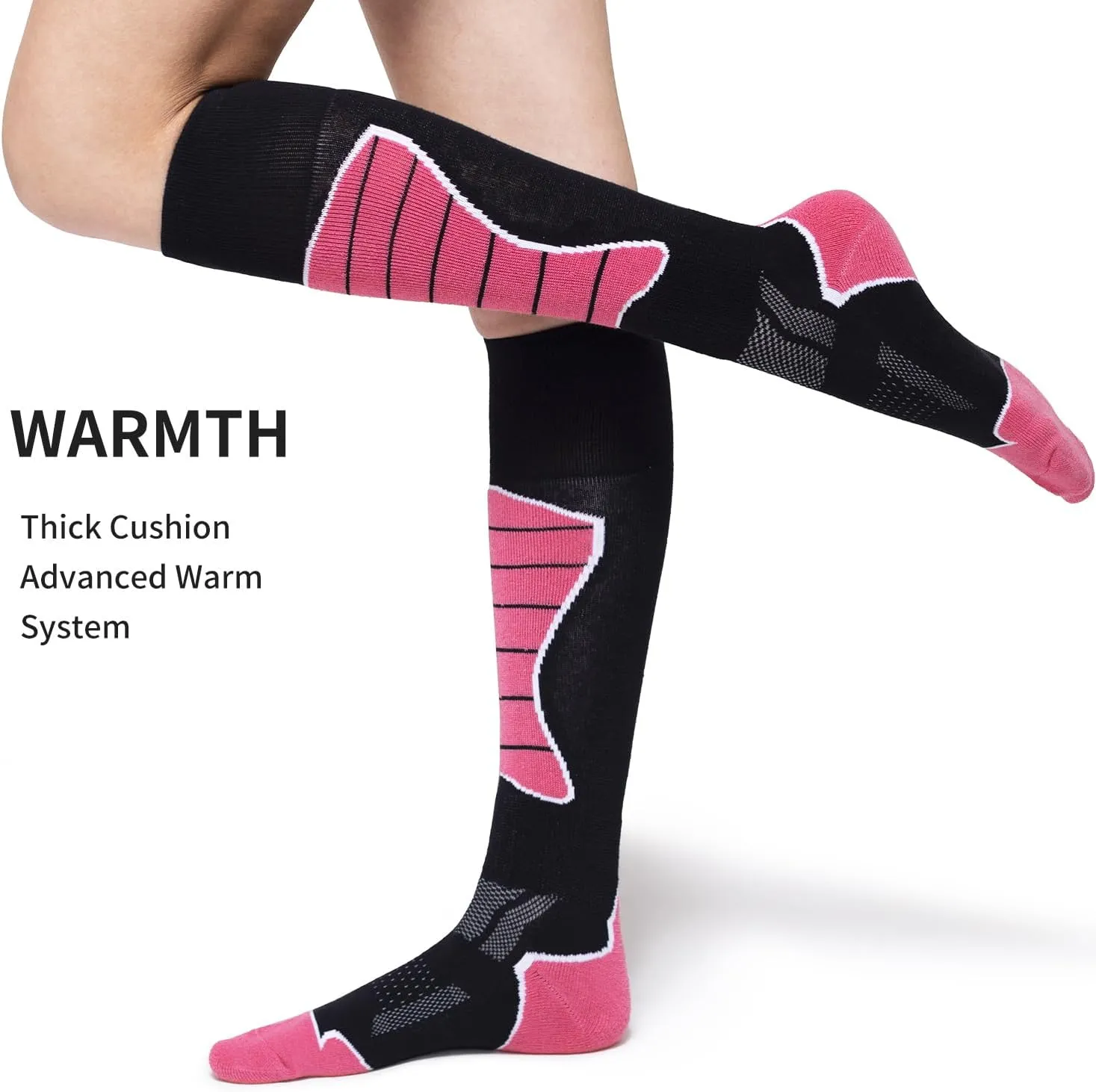 2/3 Pack Women's Ski Socks for Skiing Snowboarding Warm Winter Thermal Socks