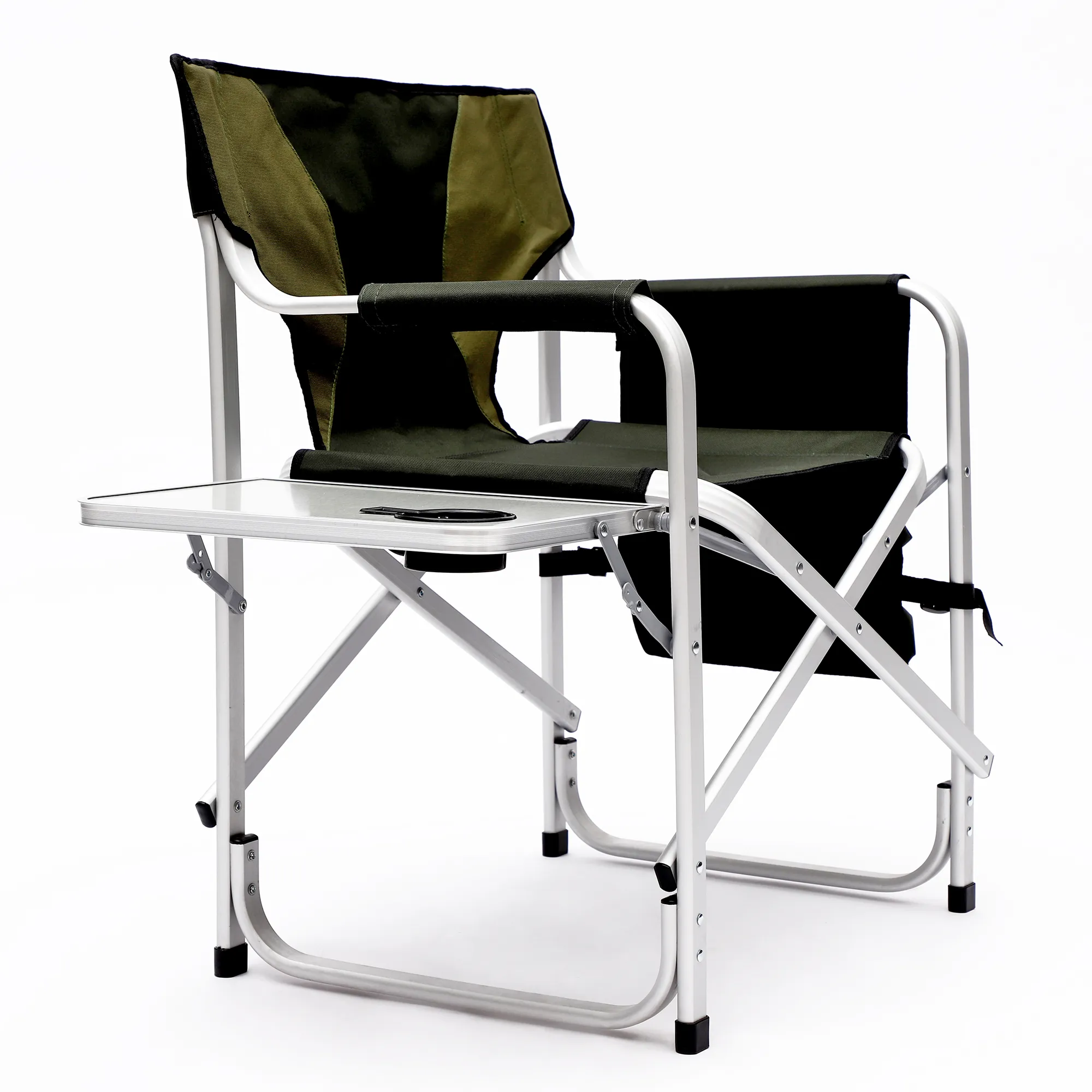 2pcs Padded Folding Outdoor Chair with Pockets Oversized Directors Chair- Green