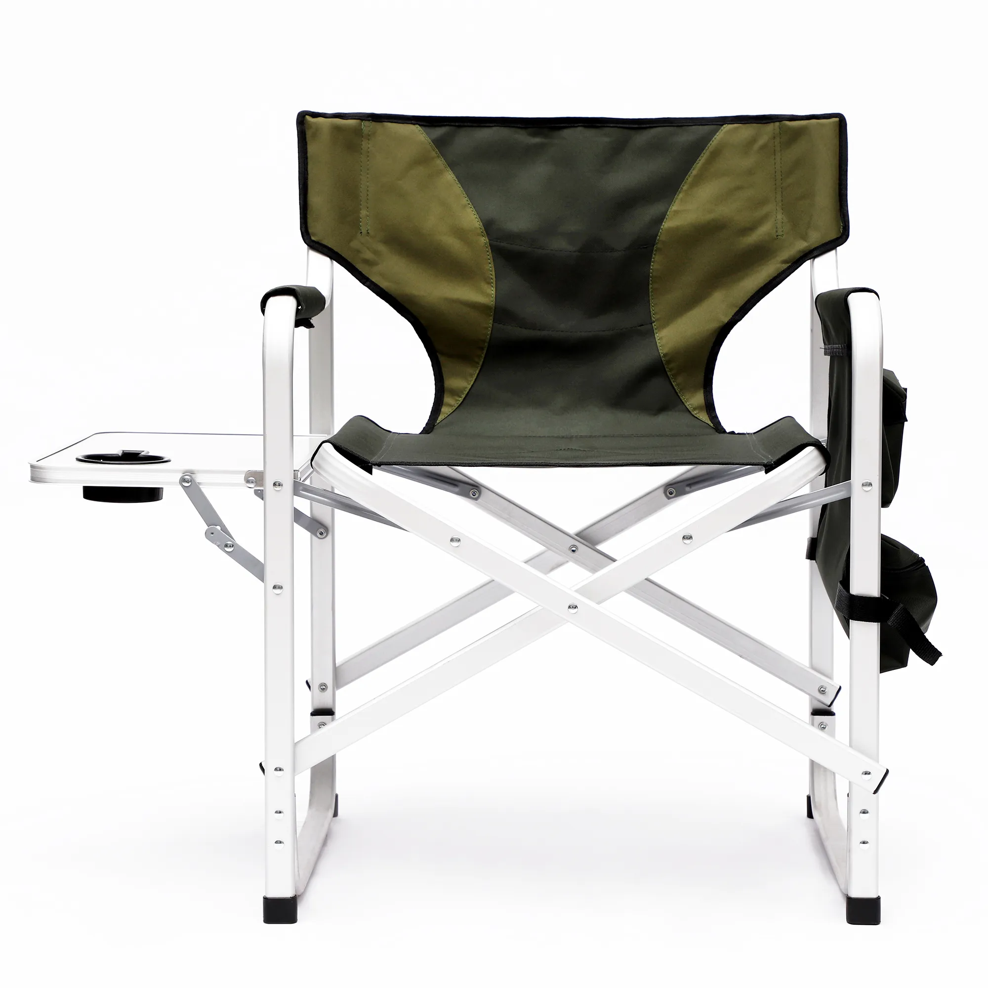 2pcs Padded Folding Outdoor Chair with Pockets Oversized Directors Chair- Green