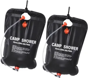 2pcs Portable Solar Shower Bag Outdoor Camp Shower for Hiking Beach and Travel for Efficient Water Heating for Camping Enthusiasts