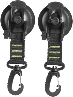 2Pcs Suction Cup Hooks for Bathroom Outdoor Use Heavy Duty Hangers for Towel Gear Easy Install Smooth Surfaces for Travel Camping Home Use