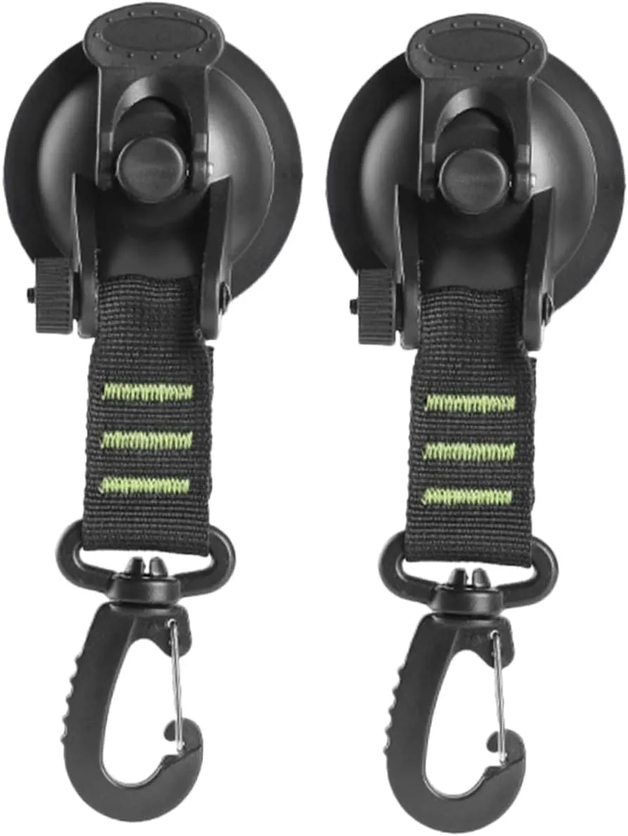 2Pcs Suction Cup Hooks for Bathroom Outdoor Use Heavy Duty Hangers for Towel Gear Easy Install Smooth Surfaces for Travel Camping Home Use